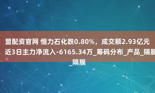 盟配资官网 恒力石化跌0.80%，成交额2.93亿元，近3日主力净流入-6165.34万_筹码分布_产品_隔膜